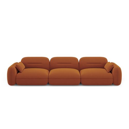Canapé Modulable "sydney" 4 Places En Velours Terracotta