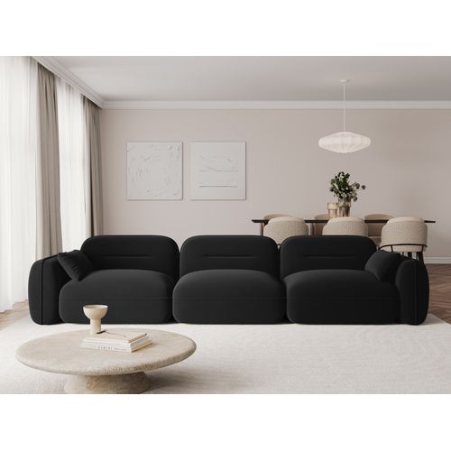 Canapé Modulable "sydney" 4 Places En Velours Noir