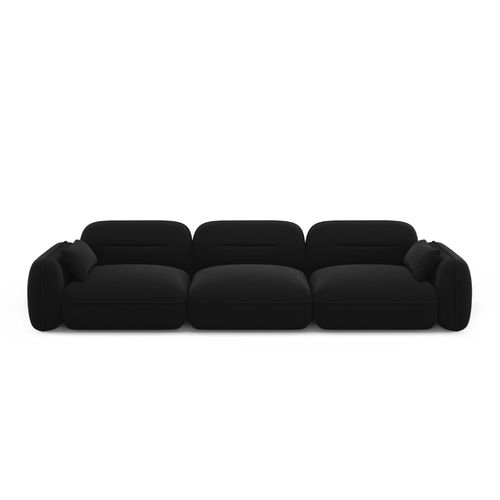 Canapé Modulable "sydney" 4 Places En Velours Noir