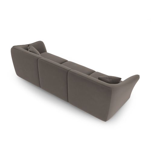 Canapé Modulable "tokyo" 5 Places En Velours Marron Clair