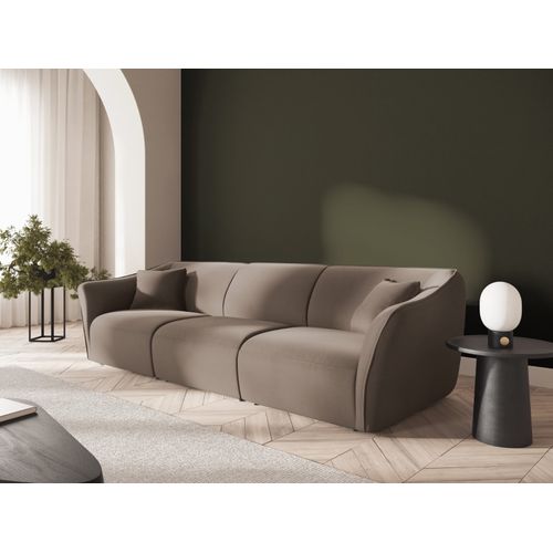 Canapé Modulable "tokyo" 5 Places En Velours Marron Clair