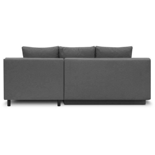 Canapé D'angle Droit Convertible Mika 3 Places Tissu Gris Clair L218 X P98/145 X H84 Cm
