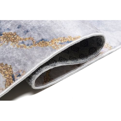 Tapis Salon Crème Gris Doré Design Abstrait Fin 160x230 Toscana