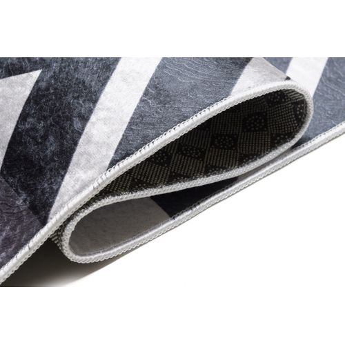 Tapis Salon Jaune Gris Beige Triangles Zigzag Fin 80x150 Toscana