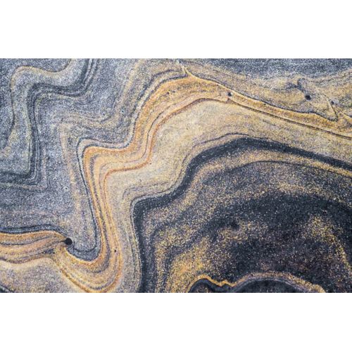 Tapis Salon Anthracite Doré Ondes Abstrait Fin 120x170 Toscana