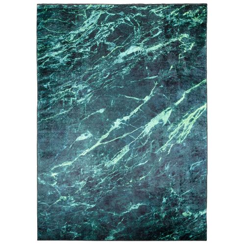 Tapis Salon Anthracite Vert Foncé Abstrait Fin 80x150 Toscana
