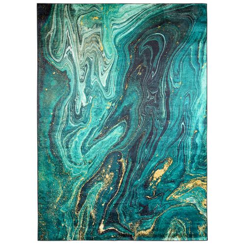 Tapis Salon Émeraud Or Abstrait Fin 120x170 Toscana