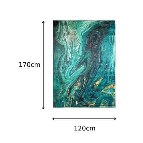 Tapis Salon Émeraud Or Abstrait Fin 120x170 Toscana