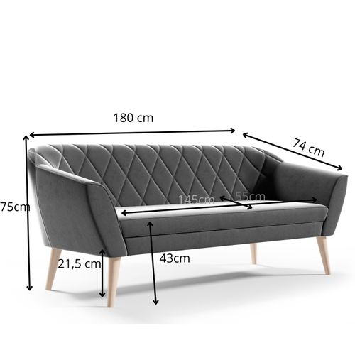 Canapé 3 Places Gloria 3 Gris