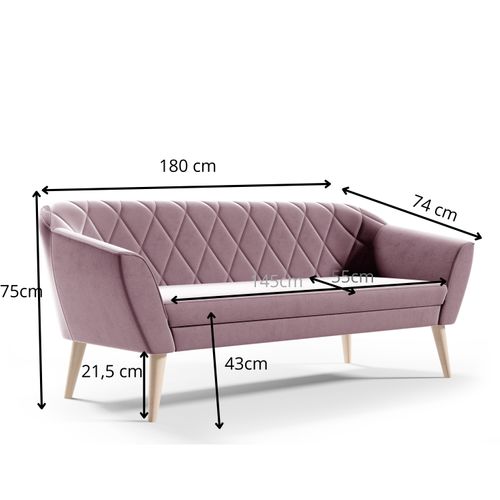 Canapé 3 Places Gloria 3 Rose