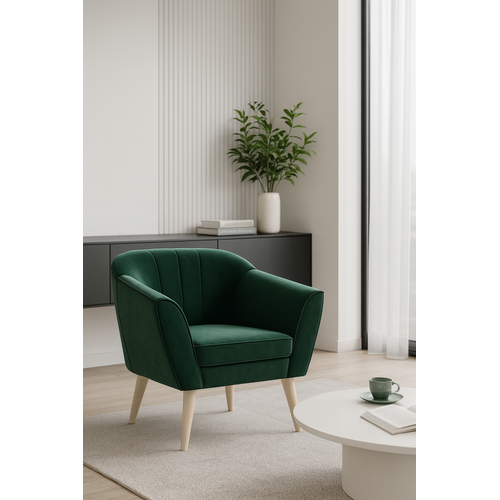 Fauteuil Kaya En Velours - Vert
