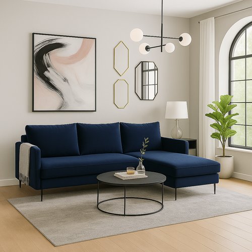 Canapé D’angle Bellissima – Canapé-lit Bleu Avec Fonction Couchage