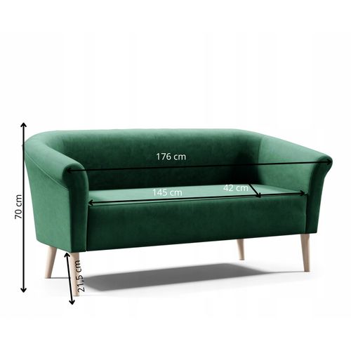 Canapé Scandinave 3 Places Espero En Velours - Vert