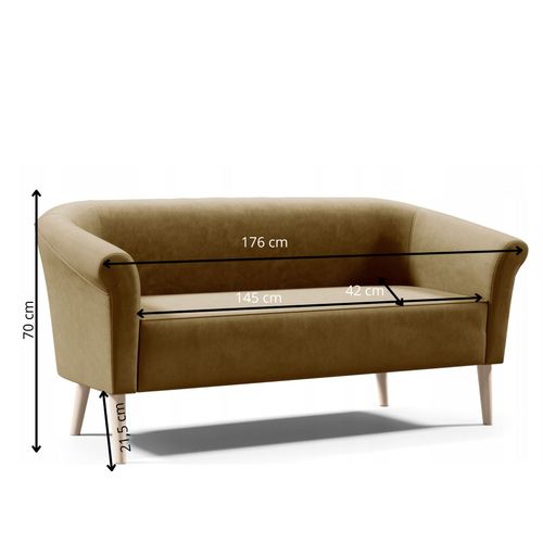 Canapé Scandinave 3 Places Espero En Tissu - Marron