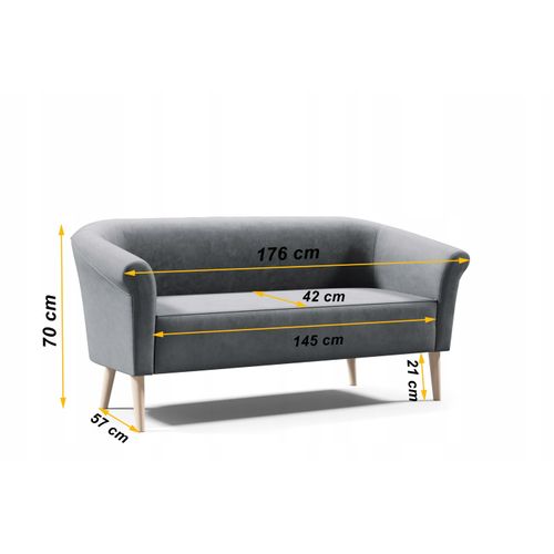 Canapé Scandinave 3 Places Espero En Velours - Gris Foncé