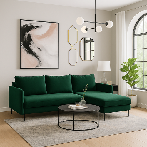 Canapé D'angle Bellissima Canapé-lit Vert Avec Fonction Sommeil Canapé