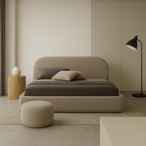 Lit Coffre Moon 140x200 Cm - Beige