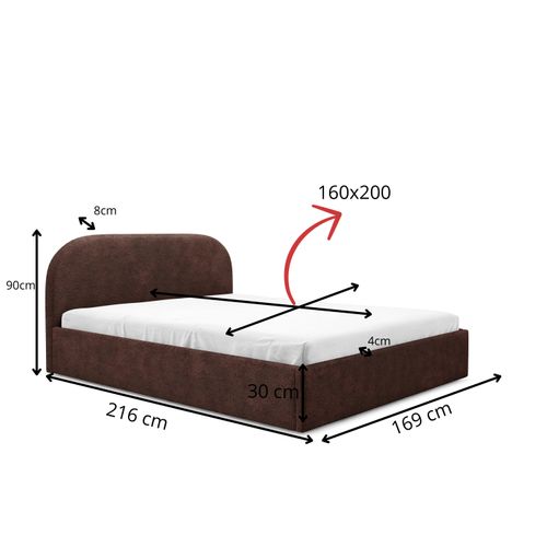 Lit Coffre Moon 160x200 Cm - Brun