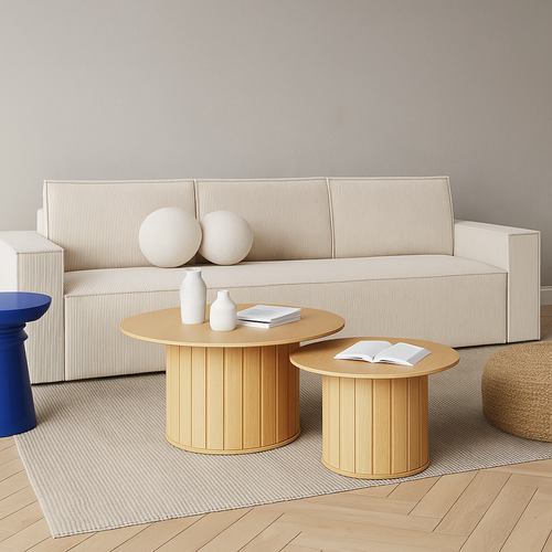 Canapé Convertible Corda En Velours Côtelé - Crème