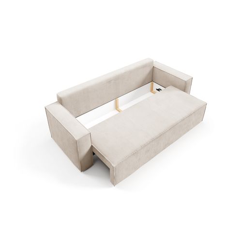 Canapé Convertible Corda En Velours Côtelé - Crème