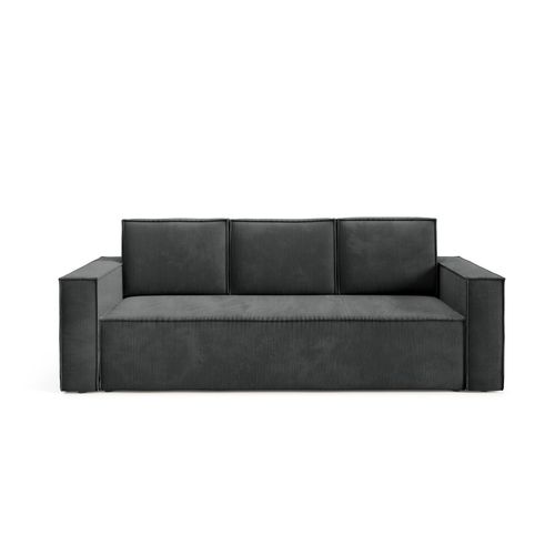 Canapé-lit Corda Gris En Velours Côtelé Avec