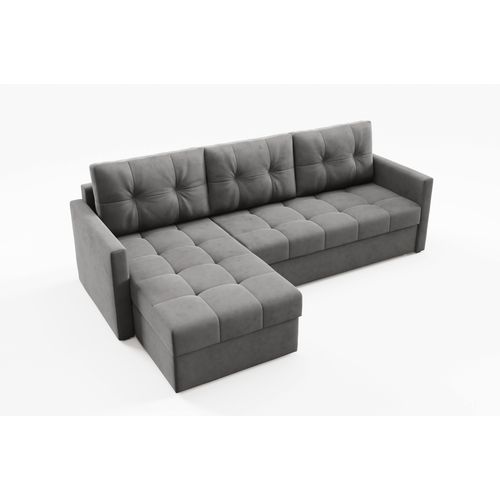 Canapé D'angle Avec Fonction De Couchage Gris Ivio