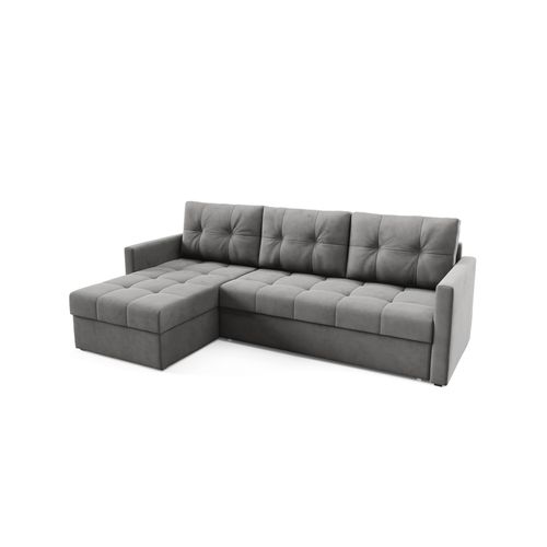 Canapé D'angle Avec Fonction De Couchage Gris Ivio