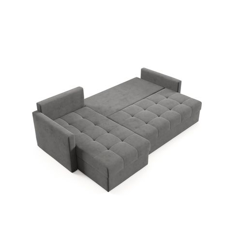 Canapé D'angle Avec Fonction De Couchage Gris Ivio