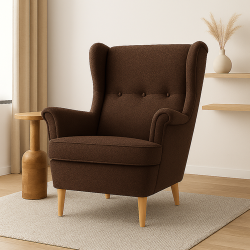 Fauteuil ELO En Tissu Bouclette - Marron