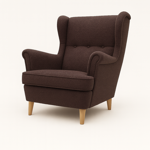 Fauteuil ELO En Tissu Bouclette - Marron