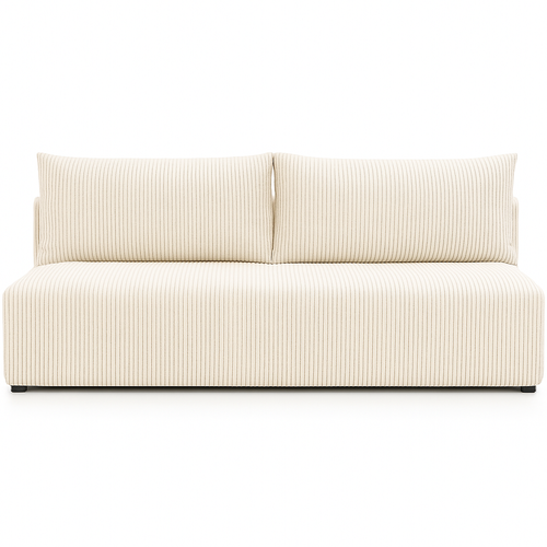 Canapé Luno Avec Fonction De Couchage Crème – Canapé Moderne En Velours Côtelé Pour Votre Salon