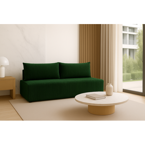 Canapé Convertible Luno En Tissu Bouclé - Vert Olive