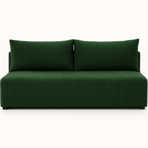 Canapé Convertible Luno En Tissu Bouclé - Vert Olive