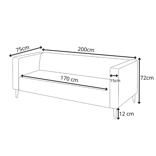 Canapé 3 Places Calmo En Tissu - Olive