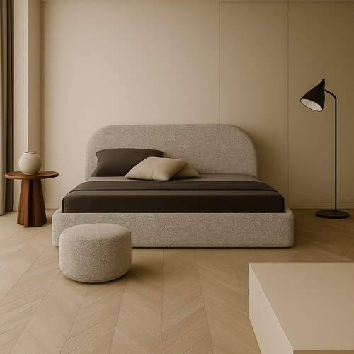 Lit Coffre Moon 120x200 Cm - Gris