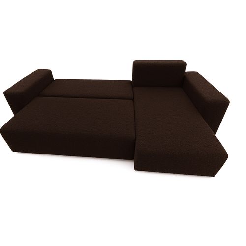 Canapé D’angle Bella En Tissu Bouclé Brun 191/200 cm