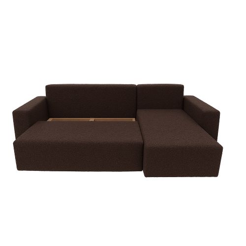 Canapé D’angle Bella En Tissu Bouclé Brun 191/200 cm