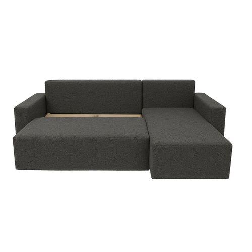 Canapé D’angle Convertible Bella En Bouclette - Gris