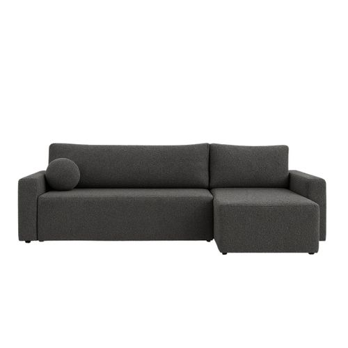 Canapé D’angle Convertible Bella En Bouclette - Gris