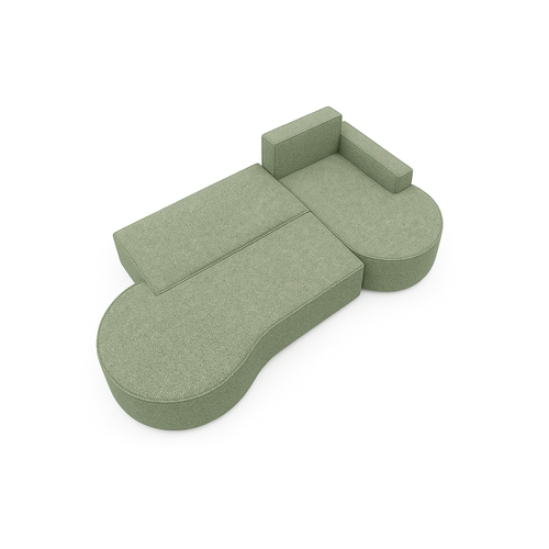 Canapé D’angle Molly à Forme Arrondie En Tressage Turquoise – Forme Arrondie Tendance