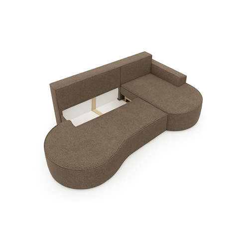 Canapé D’angle Molly à Forme Arrondie En Tressage Brun – Forme Arrondie Tendance