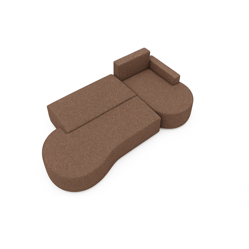 Canapé D’angle Molly à Forme Arrondie En Tressage Brun – Forme Arrondie Tendance