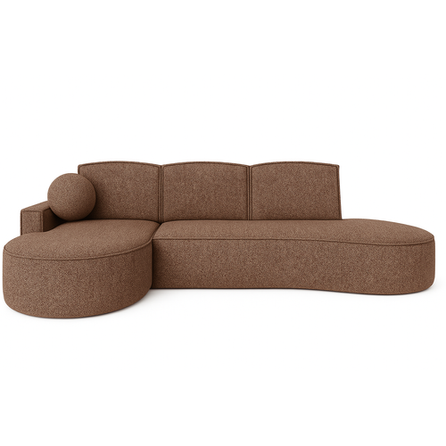 Canapé D’angle Molly à Forme Arrondie En Tressage Brun – Forme Arrondie Tendance