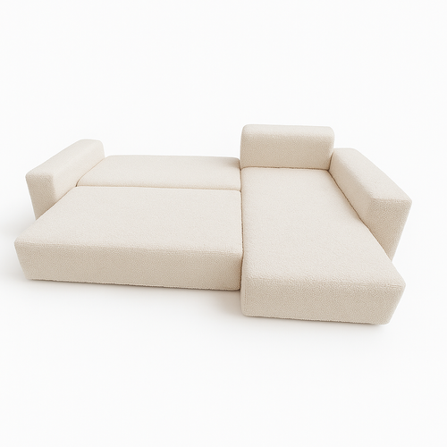 Canapé D’angle Convertible BELLA - Blanc Cassé