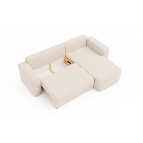 Canapé D’angle Milo Crème – Tissu Doux, Design Élégant