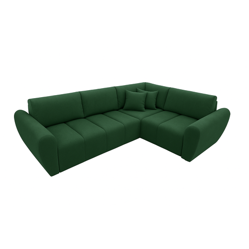 Canapé D’angle Lusso Beige Avec De Couchage Et Coffre Rangement En Vert – 240×180 Cm