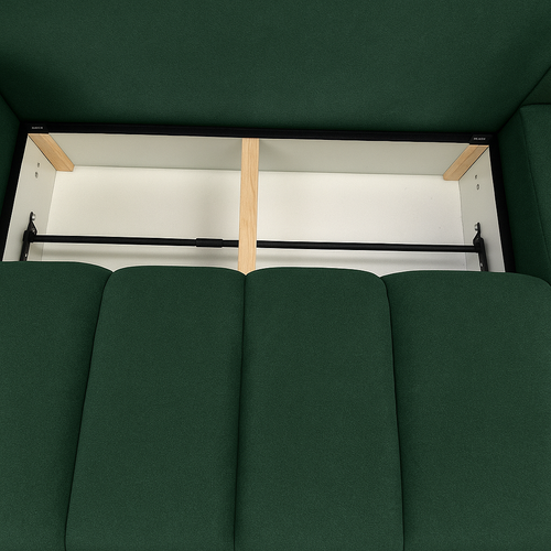 Canapé D’angle Lusso Beige Avec De Couchage Et Coffre Rangement En Vert – 240×180 Cm