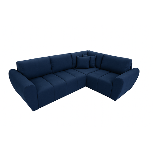 Canapé D’angle Lusso Beige Avec Fonction De Couchage Et Coffre Bleu – 240×180 Cm