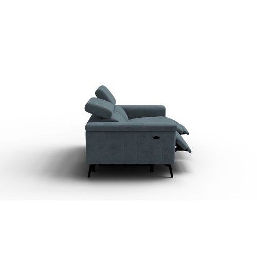 Canapé Relax 2 Places Nordel, Tissu Bleu Gris