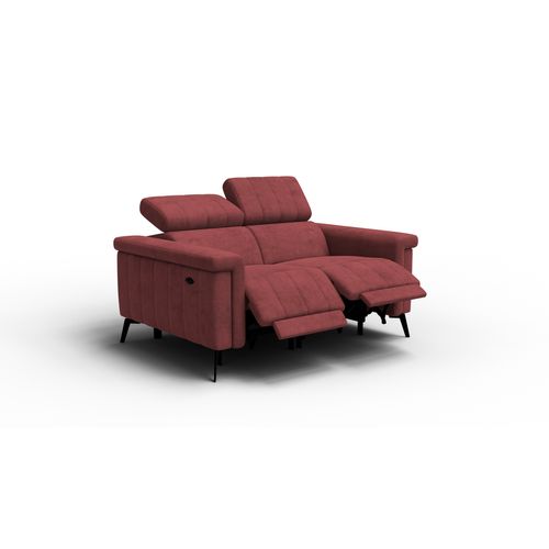 Canapé Relax 2 Places Nordel, Tissu Bordeaux